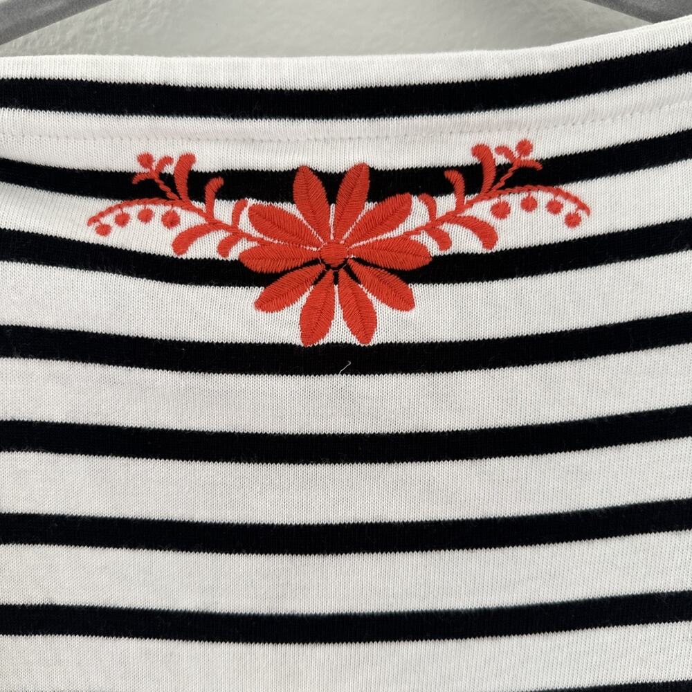 Kate Spade Broome Street Black And White Striped Embroidered Mini Dress Size S - Picture 7 of 13